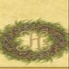 Caspari Berry Wreath Monogram Initial H Paper Guest Towel, Gold, 18 Count view 1