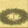 Caspari Berry Wreath Monogram Initial I Paper Guest Towel, Gold, 18 Count view 1