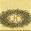 Caspari Berry Wreath Monogram Initial K Paper Guest Towel, Gold, 18 Count view 1