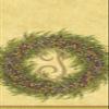 Caspari Berry Wreath Monogram Initial P Paper Guest Towel, Gold, 18 Count view 1