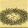 Caspari Berry Wreath Monogram Initial S Paper Guest Towel, Gold, 18 Count view 1
