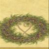 Caspari Berry Wreath Monogram Initial V Paper Guest Towel, Gold, 18 Count view 1