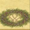 Caspari Berry Wreath Monogram Initial W Paper Guest Towel, Gold, 18 Count view 1