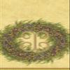 Caspari Berry Wreath Monogram Initial X Paper Guest Towel, Gold, 18 Count view 1