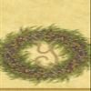Caspari Berry Wreath Monogram Initial Y Paper Guest Towel, Gold, 18 Count view 1