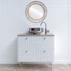 OVALCREST Round Beveled Wall Mirror for Home Decor - Dorset Style - Champagne Silver - 34x34 Outside Dimensions view 3