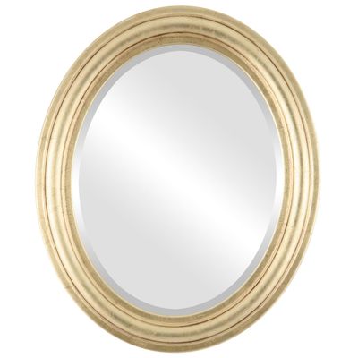 OVALCREST Oval Beveled Wall Mirror for Home Decor - Philadelphia Style - Gold Leaf - 28x40 Outside Dimensions