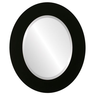 OVALCREST Oval Beveled Wall Mirror for Home Decor - Ashland Style - Matte Black - 23x29 Outside Dimensions