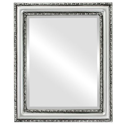 OVALCREST Rectangle Beveled Wall Mirror for Home Decor - Dorset Style - Silver Spray - 28x34 Outside Dimensions