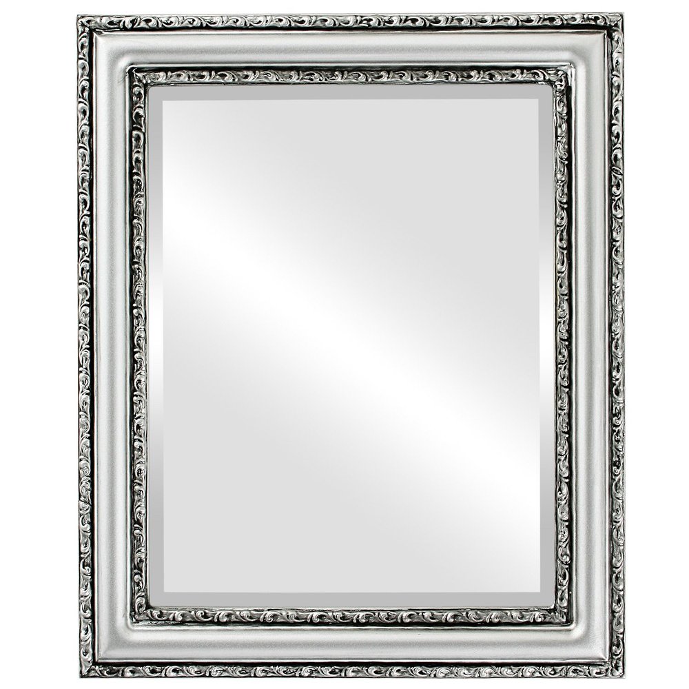 OVALCREST Rectangle Beveled Wall Mirror for Home Decor - Dorset Style - Silver Spray - 28x34 Outside Dimensions