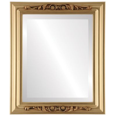 OVALCREST Rectangle Beveled Wall Mirror for Home Decor - Florence Style - Gold Spray - 24x34 Outside Dimensions
