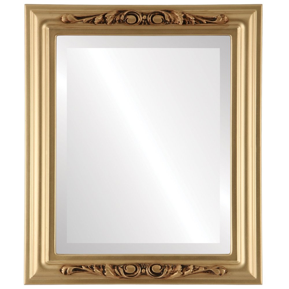 OVALCREST Rectangle Beveled Wall Mirror for Home Decor - Florence Style - Gold Spray - 24x34 Outside Dimensions