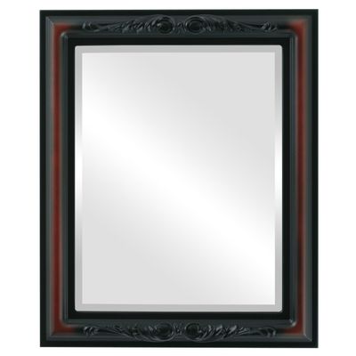 OVALCREST Rectangle Beveled Wall Mirror for Home Decor - Florence Style - Rosewood - 24x34 Outside Dimensions