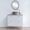OVALCREST Oval Beveled Wall Mirror for Home Decor - Monticello Style - Silver Spray - 24x34 Outside Dimensions view 3