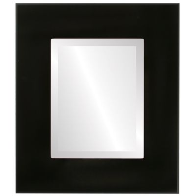 OVALCREST Rectangle Beveled Wall Mirror for Home Decor - Boulevard Style - Matte Black - 20x24 Outside Dimensions