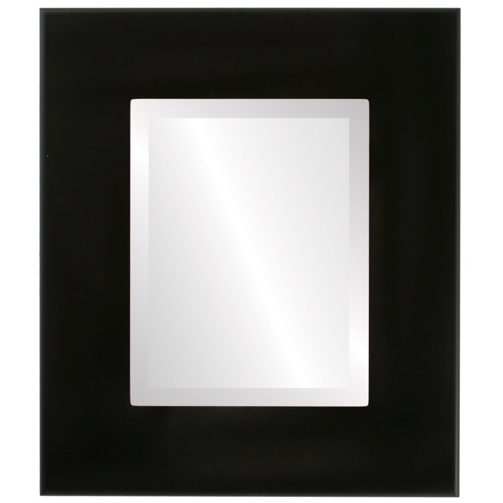 OVALCREST Rectangle Beveled Wall Mirror for Home Decor - Boulevard Style - Matte Black - 20x24 Outside Dimensions