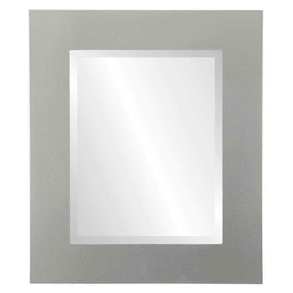 OVALCREST Rectangle Beveled Wall Mirror for Home Decor - Ashland Style - Bright Silver - 27x33 Outside Dimensions