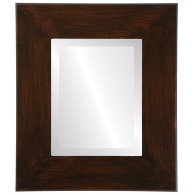 OVALCREST Rectangle Beveled Wall Mirror for Home Decor - Boulevard Style - Mocha - 30x36 Outside Dimensions
