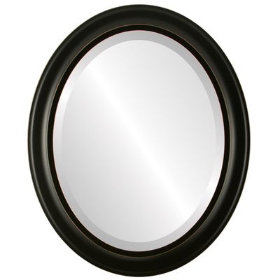 OVALCREST Oval Beveled Wall Mirror for Home Decor - Messina Style - Rubbed Black - 21x27 Outside Dimensions