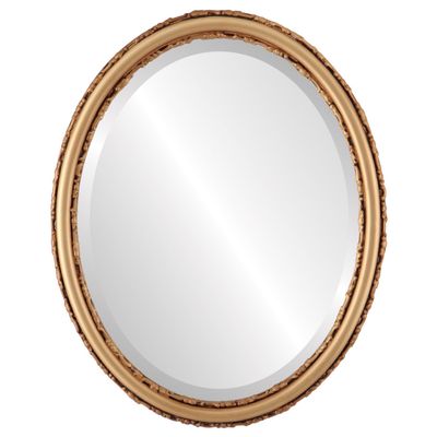 OVALCREST Oval Beveled Wall Mirror for Home Decor - Virginia Style - Gold Spray - 22x26 Outside Dimensions