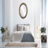 OVALCREST Oval Beveled Wall Mirror for Home Decor - Wright Style - Champagne Silver - 26x32 Outside Dimensions view 3