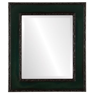 OVALCREST Rectangle Beveled Wall Mirror for Home Decor - Paris Style - Hunter Green - 29x41 Outside Dimensions
