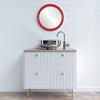 OVALCREST Round Beveled Wall Mirror for Home Decor - Virginia Style - Holiday Red - 26x26 Outside Dimensions view 4
