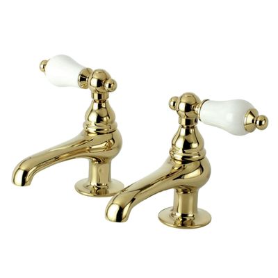 Kingston Brass CC5L2 Basin Faucet (1) CCPL2CSC (1) CCPL2CSH, Polished Brass