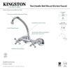 Kingston Brass KS214M High Arch Spout for Wall Mount Kitchen Faucet with Metal Cross Handle, Polished Chrome,6-5/8 inch spout reach view 3