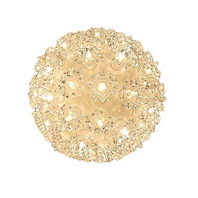 Novelty Lights 6in 50 Light Starlight Sphere, Yellow, Ornament Ball Light, 5ft Hanging Cord with S Hook, 12ft Power Cord with Stackable Plug, Commercial Grade