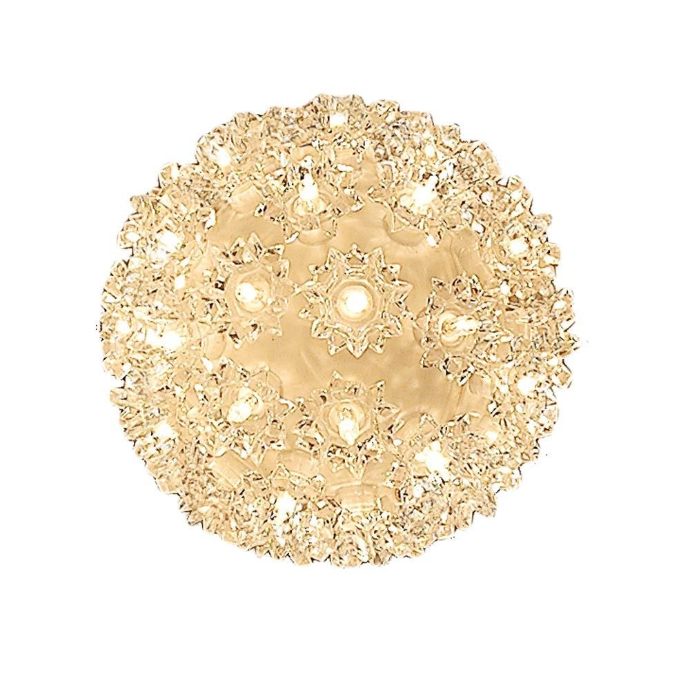 Novelty Lights 6in 50 Light Starlight Sphere, Yellow, Ornament Ball Light, 5ft Hanging Cord with S Hook, 12ft Power Cord with Stackable Plug, Commercial Grade