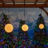 Novelty Lights 6in 50 Light Starlight Sphere, Yellow, Ornament Ball Light, 5ft Hanging Cord with S Hook, 12ft Power Cord with Stackable Plug, Commercial Grade view 3