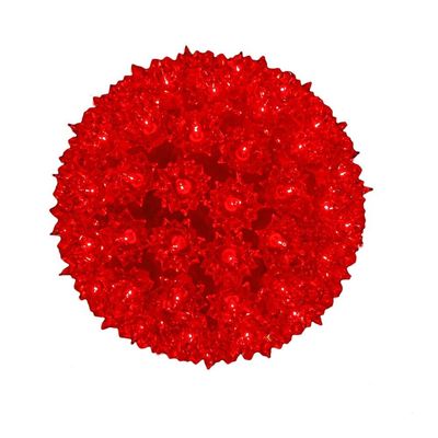Novelty Lights 7.5in 100 Light Starlight Sphere, Red, Large Ornament Ball Light, 5ft Hanging Cord with S Hook, 12ft Power Cord with Stackable Plug, Commercial Grade