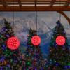 Novelty Lights 7.5in 100 Light Starlight Sphere, Red, Large Ornament Ball Light, 5ft Hanging Cord with S Hook, 12ft Power Cord with Stackable Plug, Commercial Grade view 3