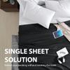Cathay Home Hotel Luxury Wrinkle & Fade Resistant Double Brushed Ultra Soft Microfiber 1-Piece Single Flat Sheet - Eggplant, Twin (66" x 96") view 2