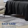 Cathay Home Hotel Luxury Wrinkle & Fade Resistant Double Brushed Ultra Soft Microfiber 1-Piece Single Flat Sheet - Eggplant, Twin (66" x 96") view 3