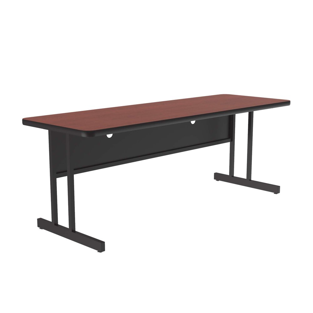 Correll 24"x72" Training & Computer Table, Cherry Rectangular High Pressure Laminate, 26" Keyboard Height Work Station, Heavy Steel Frame (CS2472-21)