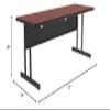 Correll 24"x72" Training & Computer Table, Cherry Rectangular High Pressure Laminate, 26" Keyboard Height Work Station, Heavy Steel Frame (CS2472-21) view 2
