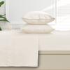 Tribeca Living Solid Sheets Set, Soft Egyptian Cotton Sateen Deep Pocket Bedsheets and Matching Pillowcases, 500 Thread Count, 4-Piece Luxury Bedding, California King, Ivory view 1