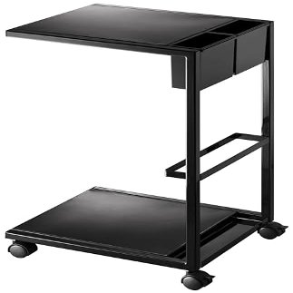 Yamazaki 7156 Side Table Wagon, Black, Approx. W 10.8 x D 12.6 x H 21.7 inches (27.5 x 32 x 55 cm), Tower with Casters, Magazine Rack, Small Storage