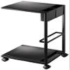 Yamazaki 7156 Side Table Wagon, Black, Approx. W 10.8 x D 12.6 x H 21.7 inches (27.5 x 32 x 55 cm), Tower with Casters, Magazine Rack, Small Storage view 1