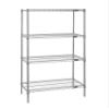 Quantum Storage Systems WR86-1836S Starter Kit for 86" High 4-Tier Wire Shelving Unit, Stainless Steel Finish, 800 lb. Per Shelf Capacity, 18" Width x 36" Length x 86" Height view 1