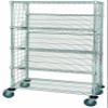 Quantum Storage Systems WRCSL5-63-2436EP 5-Tier Slanted Wire Shelving Suture Cart, Enclosed, 2 Horizontal & 3 Slanted Shelves, Chrome Finish, 69" H x 36" W x 24" L view 1