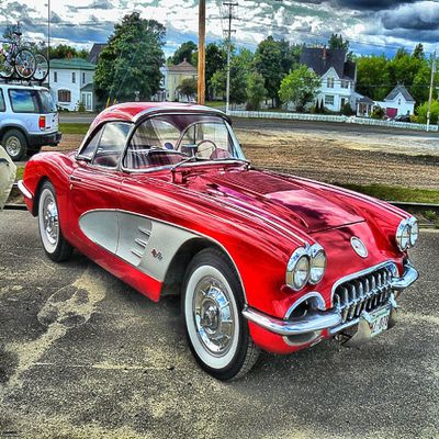 1958 Corvette - Canvas OR FINE Print Wall Art