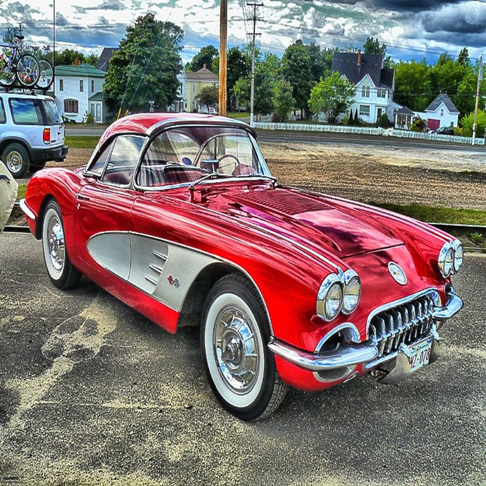 1958 Corvette - Canvas OR FINE Print Wall Art