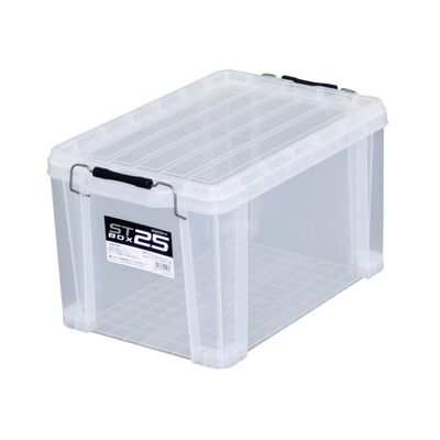 JEJ ASTAGE Storage Box, Made in Japan, ST Box #25, Stackable, Clear, [Width 11.6 x Depth 17.6 x Height 10.2 inches (29.5 x 44.3 x 26 cm)]
