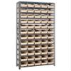 Quantum Storage Systems 1275-102IV Steel Shelving Unit with 4" Shelf Bins, 12" D x 36" W x 75" H, Ivory view 1