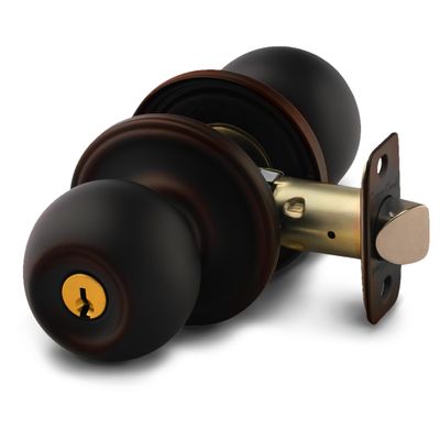 Copper Creek Entry Door Knob Keyed Entry Handle with Lock and Key, ANSI Grade-3 Certified, DIY-Friendly Install for Interior and Exterior Entrance Doors Tuscan Bronze (1 Pack)