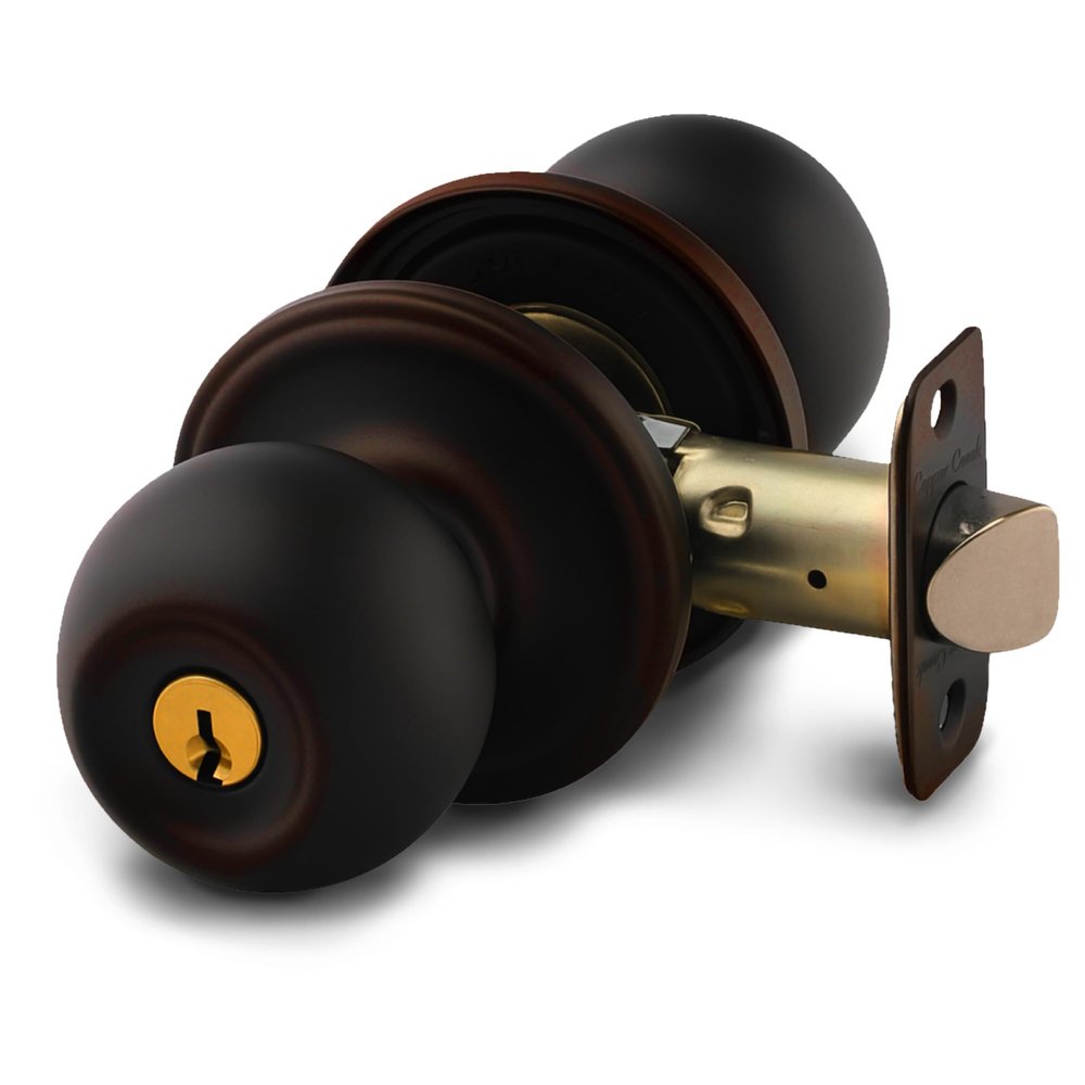 Copper Creek Entry Door Knob  Keyed Entry Handle with Lock and Key, ANSI Grade-3 Certified, DIY-Friendly Install for Interior and Exterior Entrance Doors  Tuscan Bronze (1 Pack)