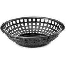 Tablecraft Plastic Black Round Serving Basket, 8 x 2 3/8 inch - 36 per case
